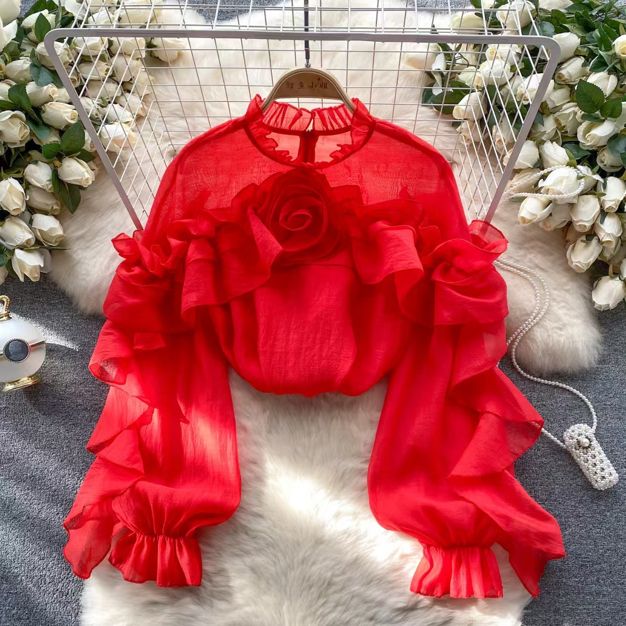 Women's Irregular Floral Fashionable Casual Shirt - Image 5