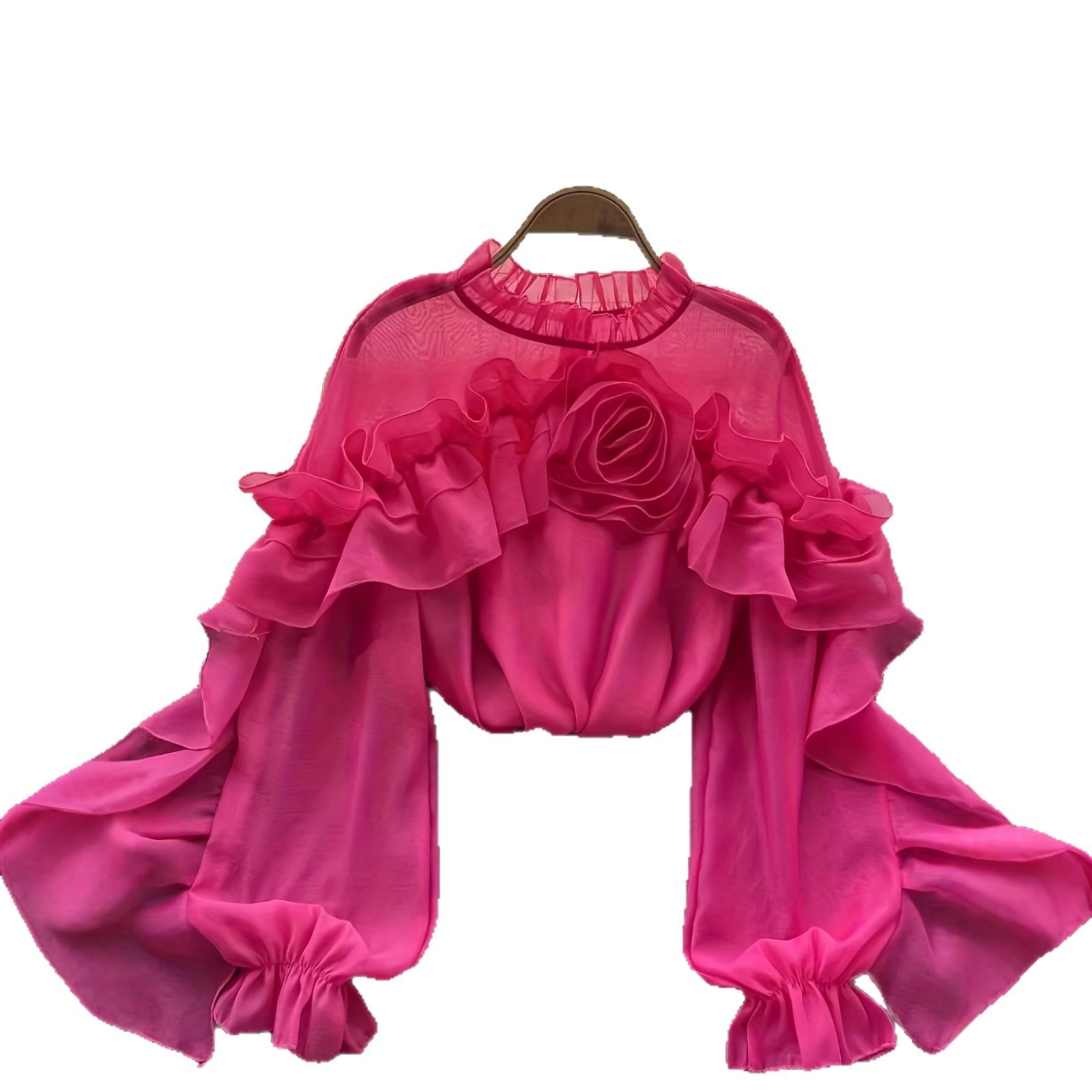 Women's Irregular Floral Fashionable Casual Shirt - Image 9
