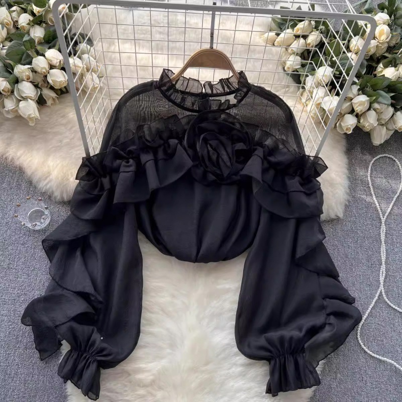 Women's Irregular Floral Fashionable Casual Shirt - Image 7